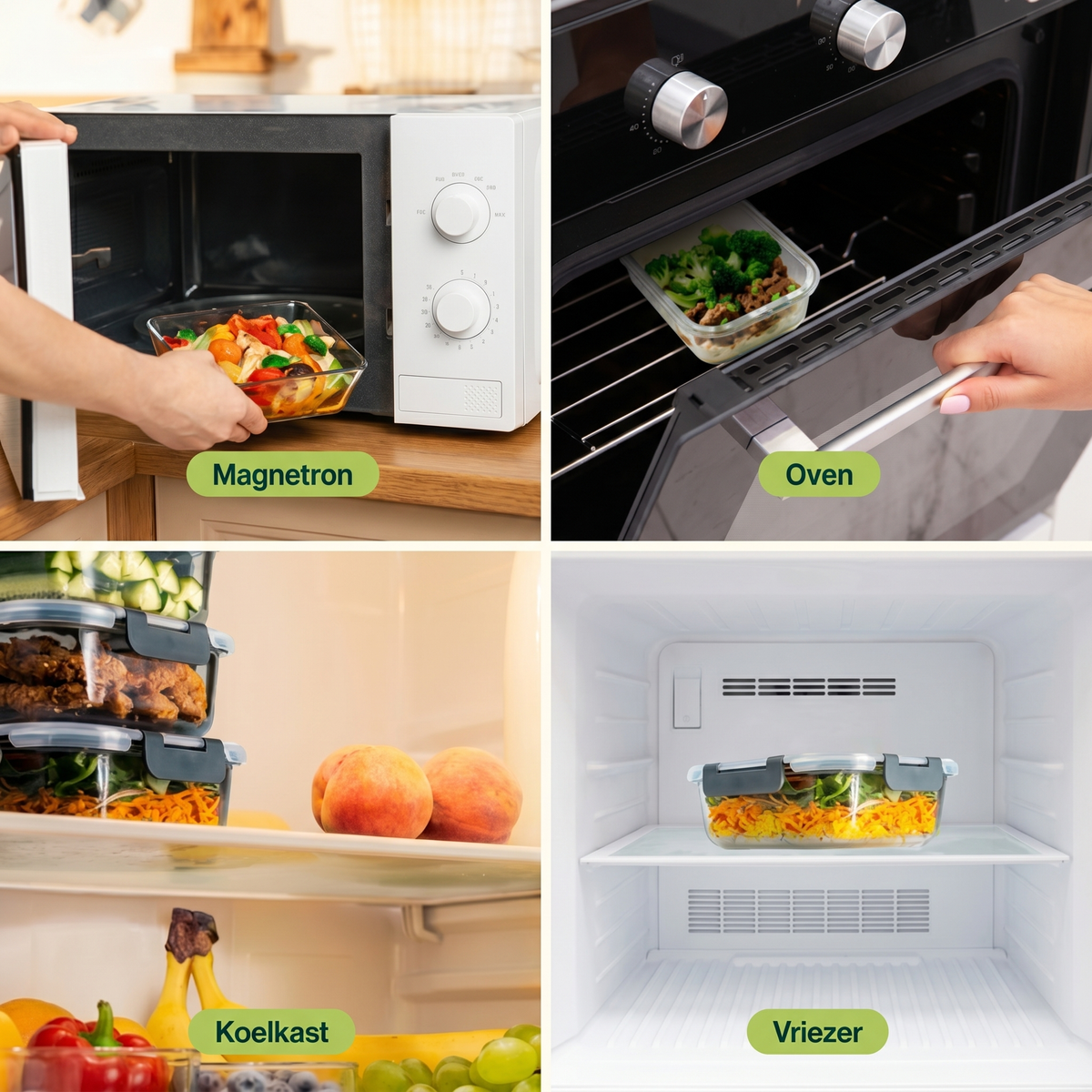 Vivid Green Mealprepbakjes Glas 10 stuks