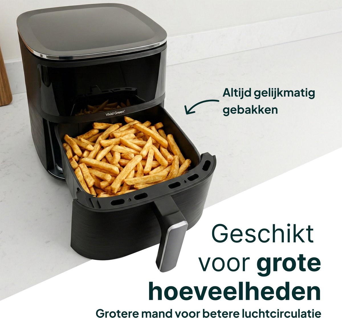 Vivid Green Airfryer met Display 5L