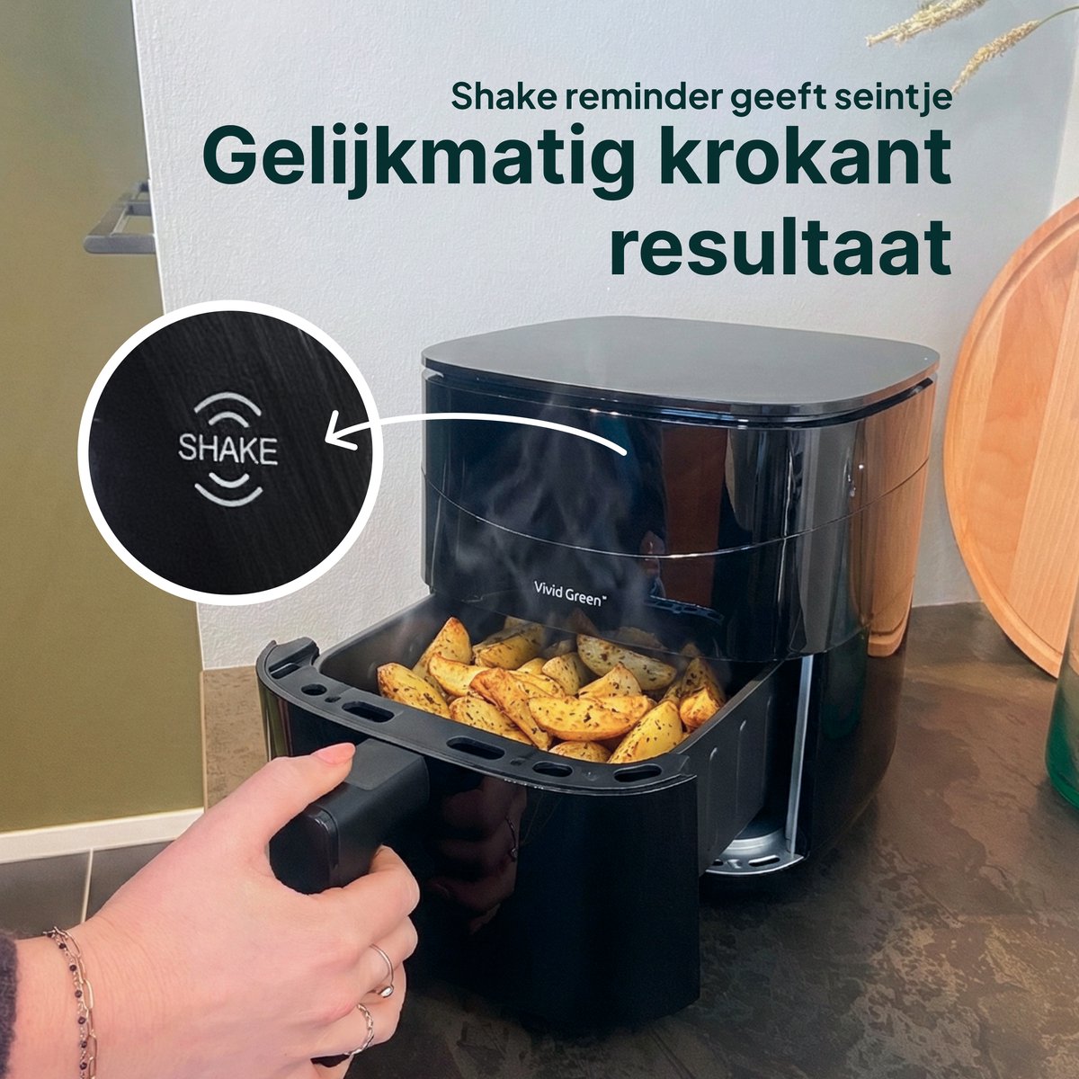 Vivid Green Airfryer met Display 3L