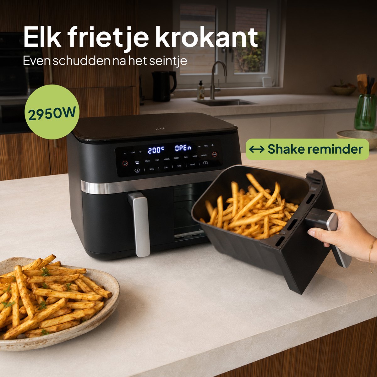 Vivid Green Dubbele Airfryer 11L