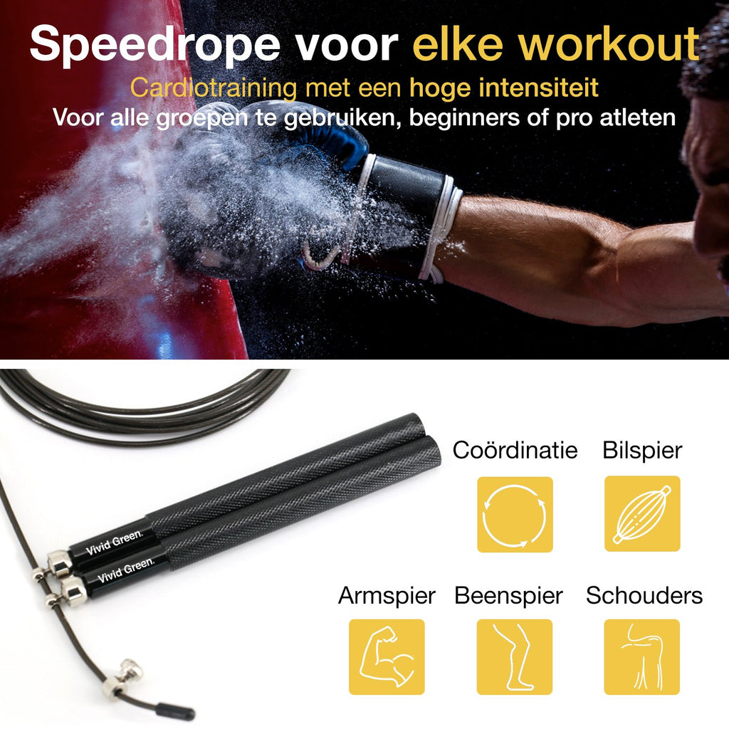 Vivid Green Professioneel Sport Springtouw met Teller