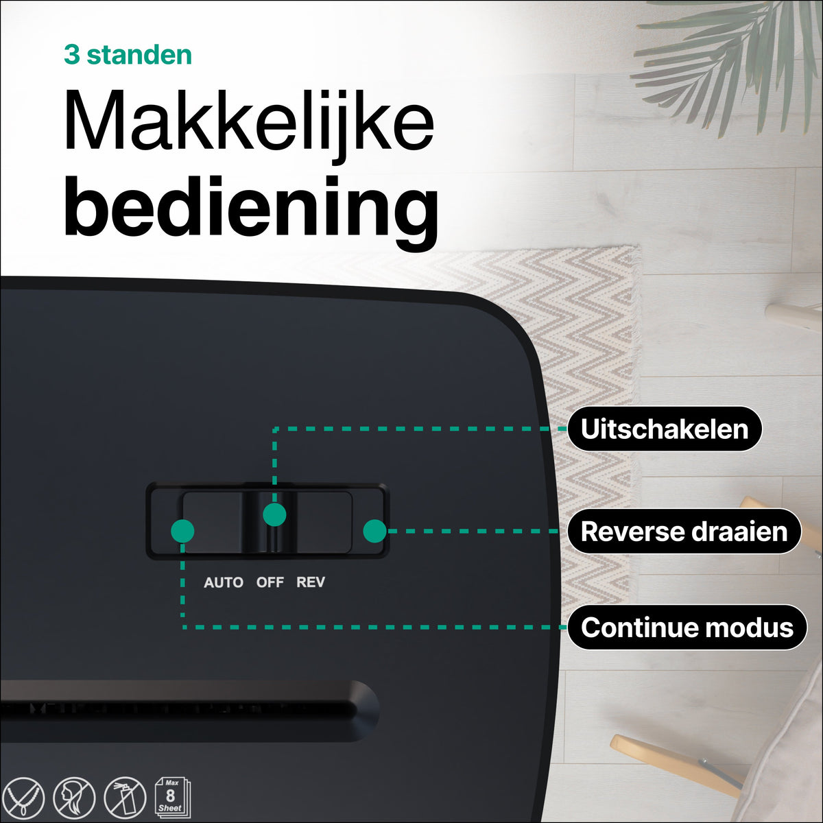 Vivid Green Papierversnipperaar 13L - Zwart