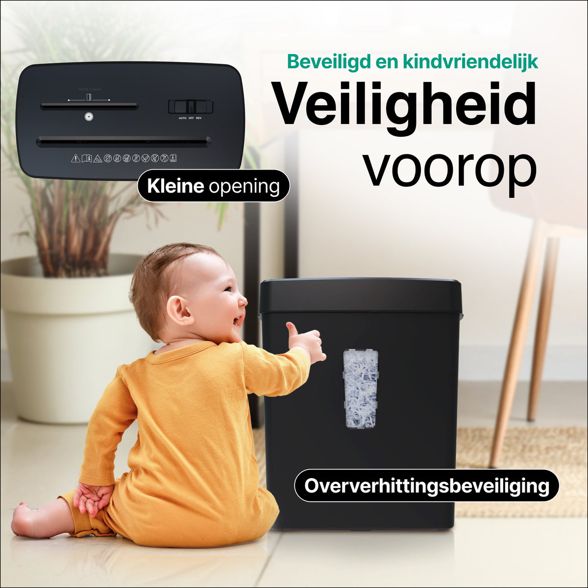 Vivid Green Papierversnipperaar 13L - Zwart