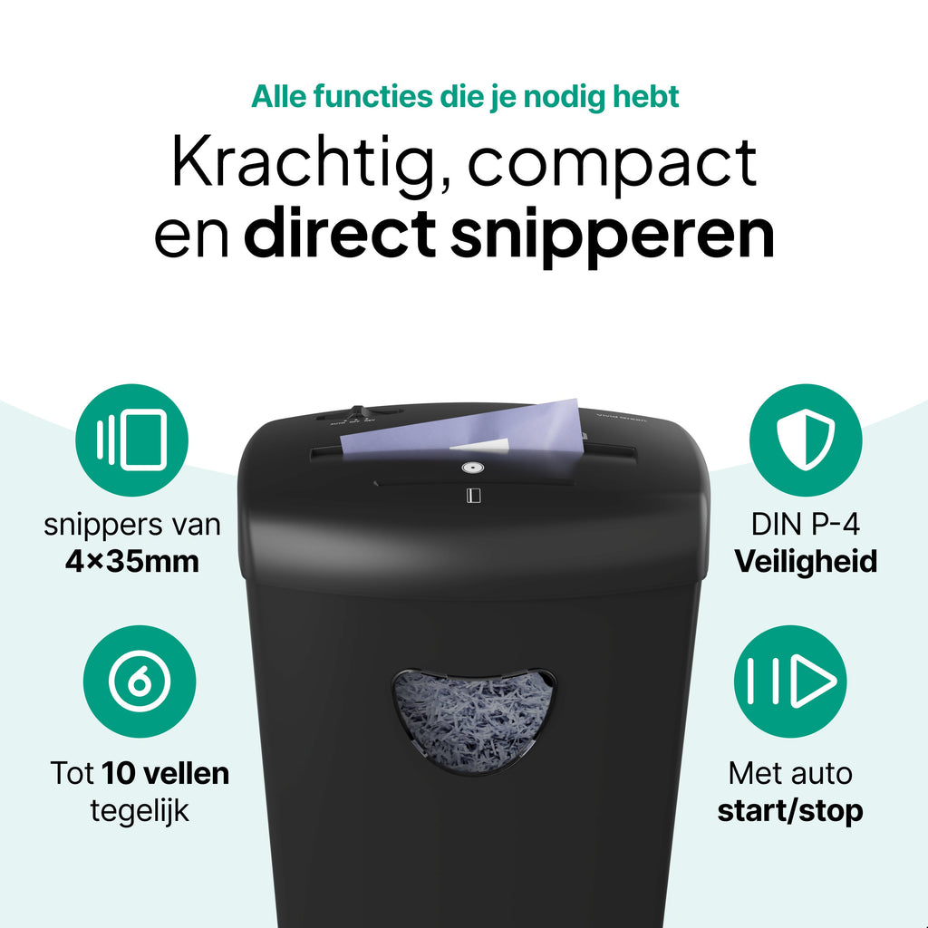 Vivid Green Papierversnipperaar 21L - Zwart