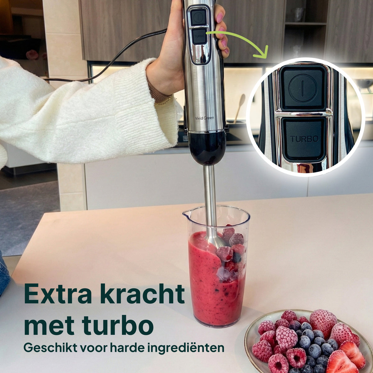 Vivid Green Staafmixer met Maatbeker