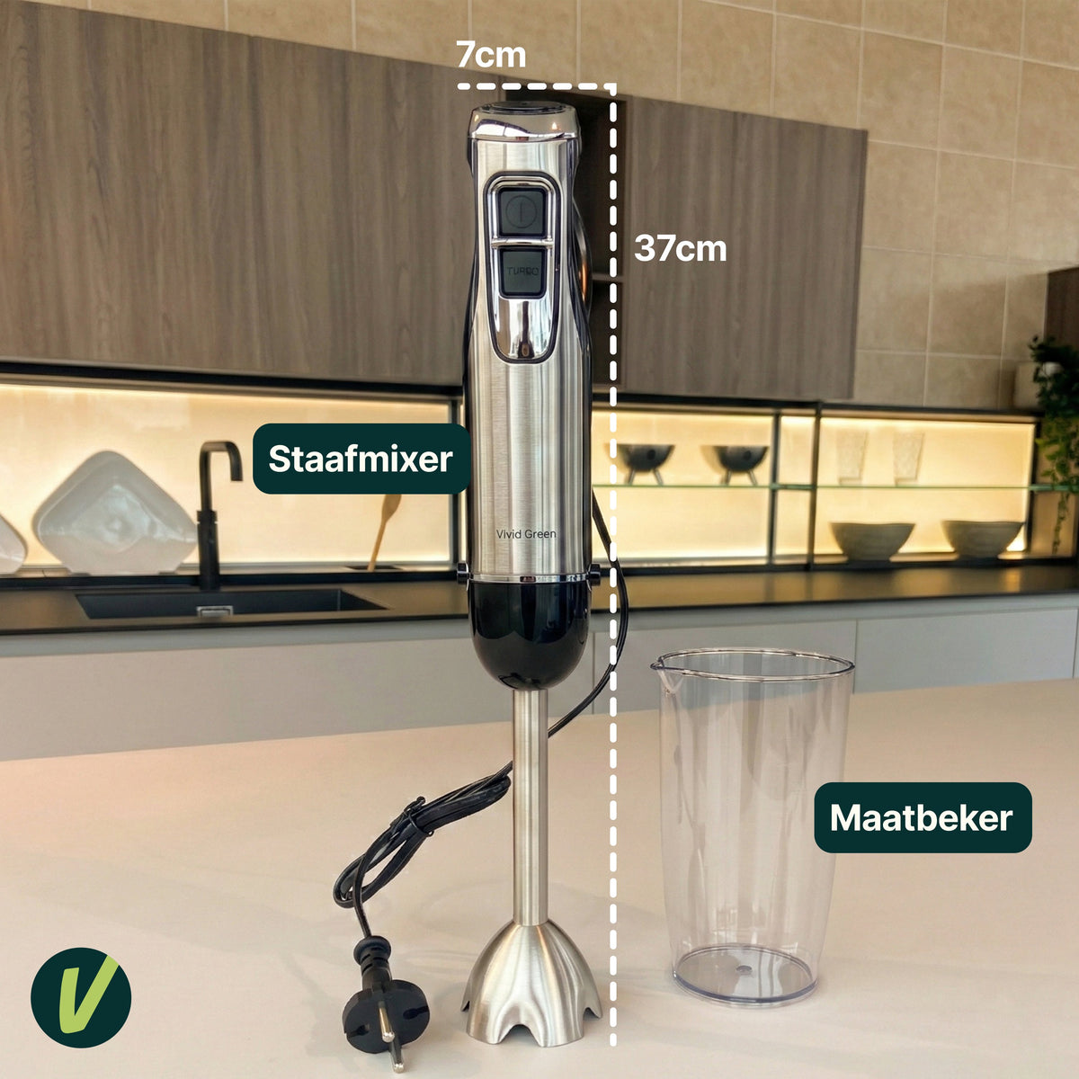 Vivid Green Staafmixer met Maatbeker
