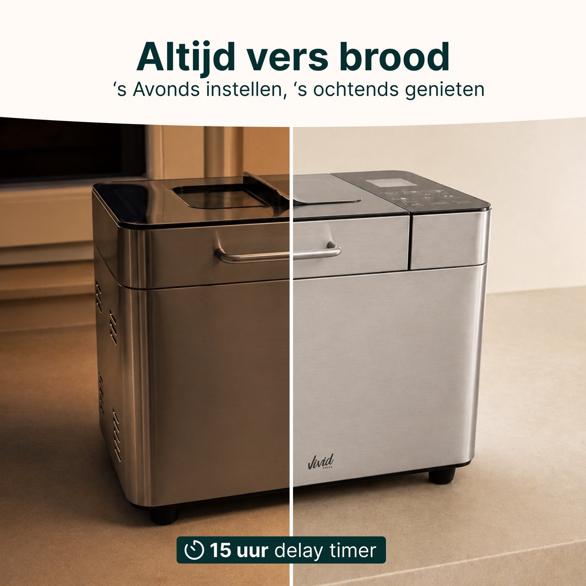 Vivid Green Broodbakmachine RVS