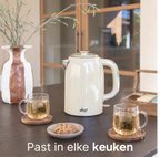 Vivid Green Luxe Waterkoker Retro Design - Creme