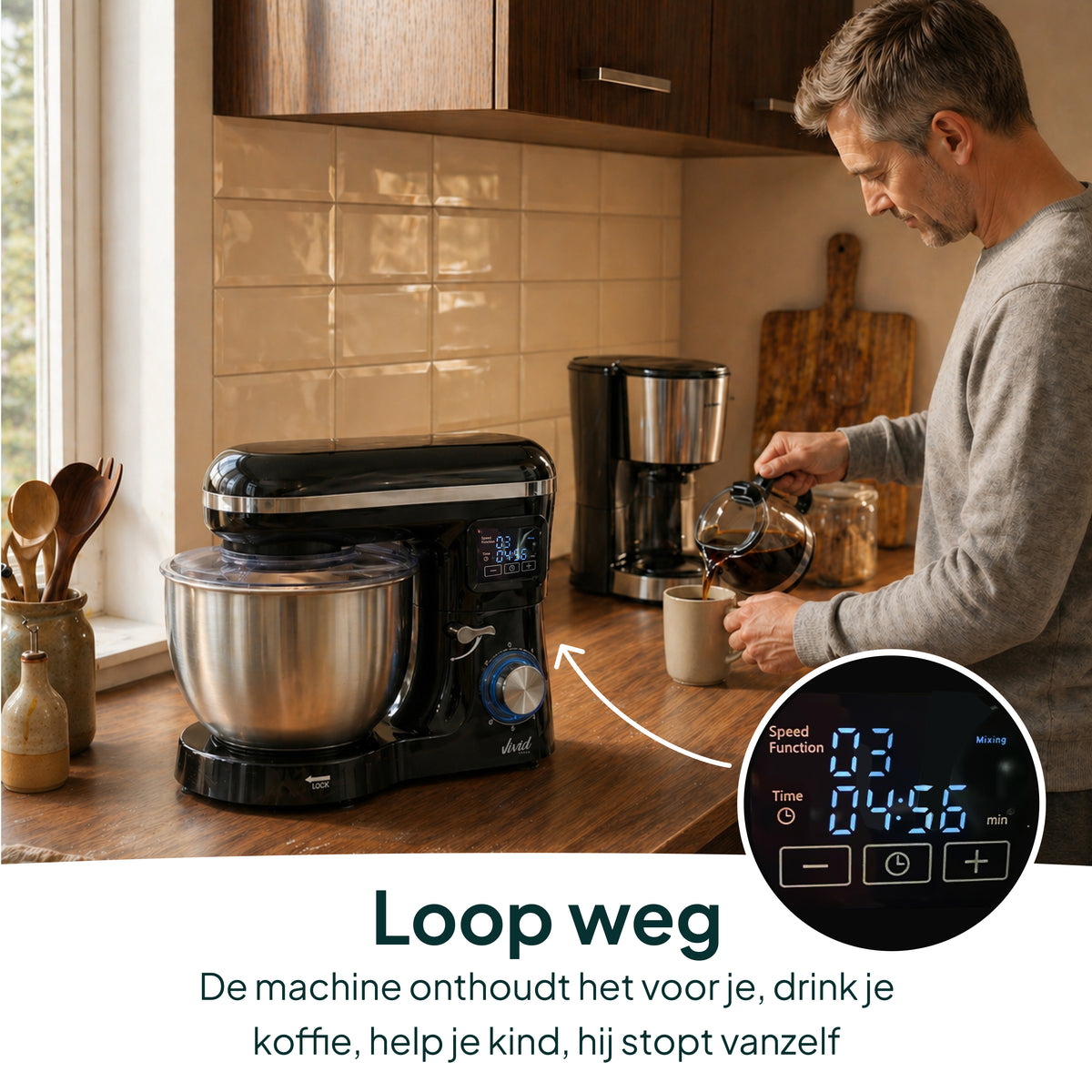 Vivid Green Keukenmachine met Display