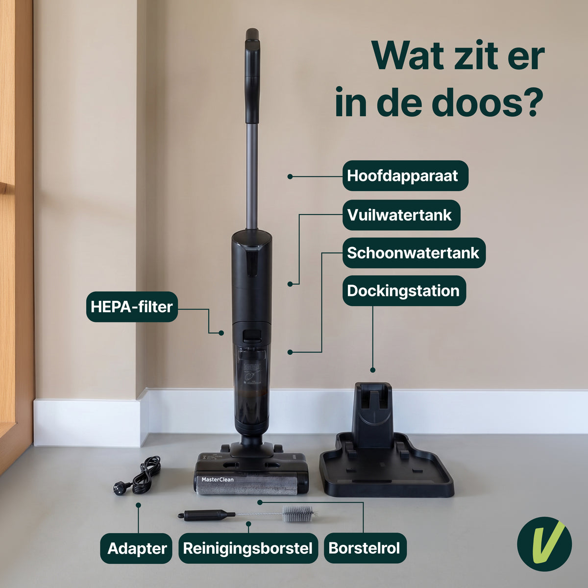 Vivid Green Vloerreiniger 2-in-1 Met Dweilfunctie