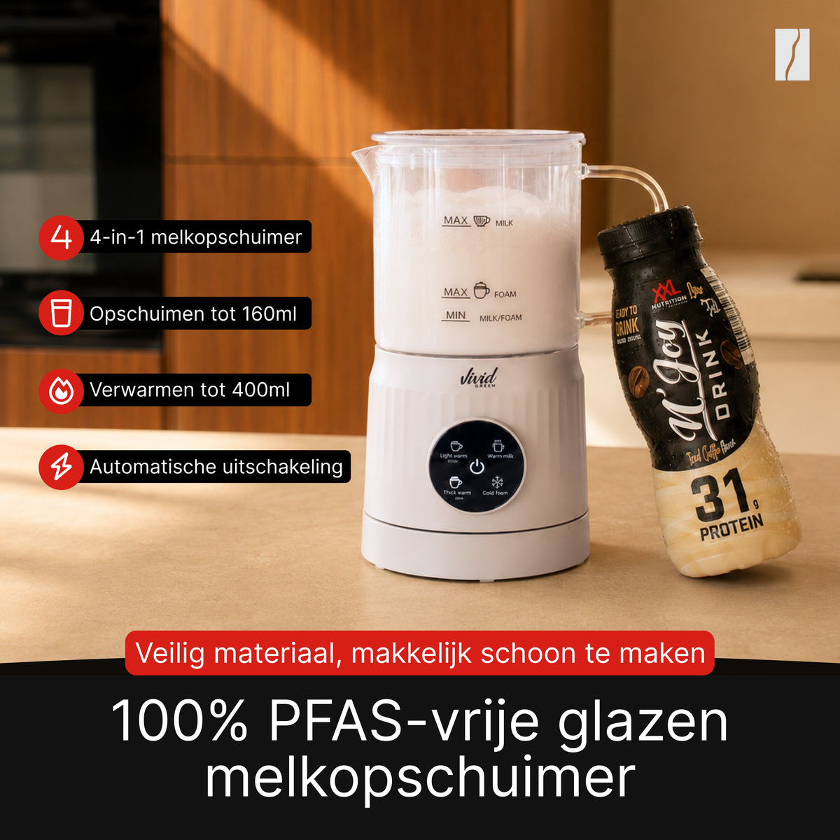 Proticcino - Melkopschuimer + 6-pack