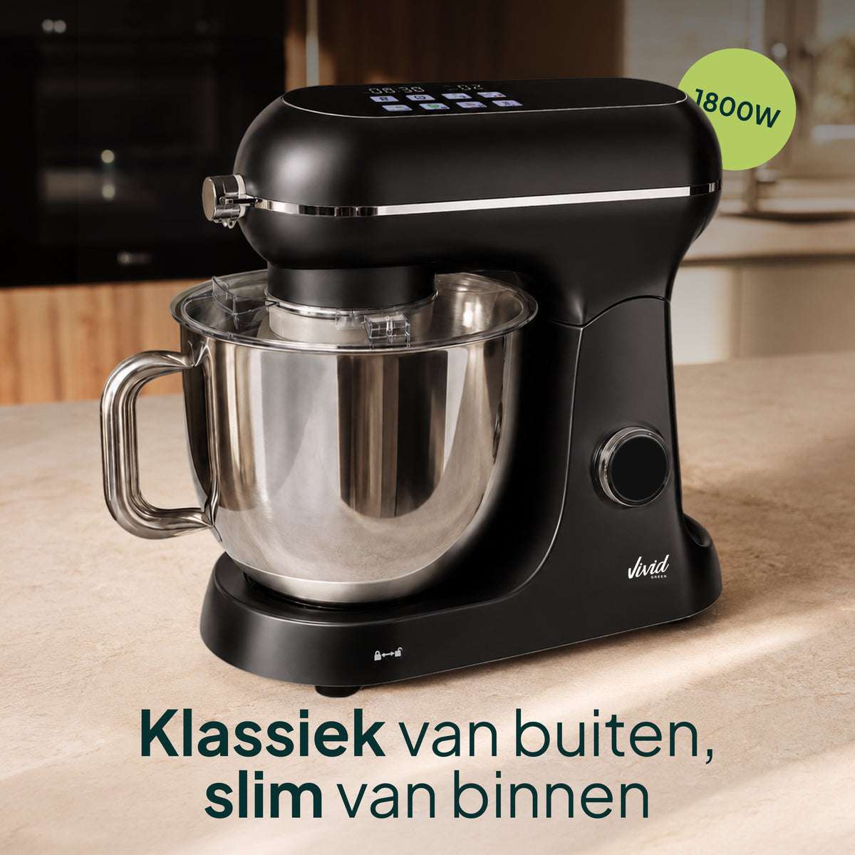 Vivid Green Keukenmachine Deluxe met display