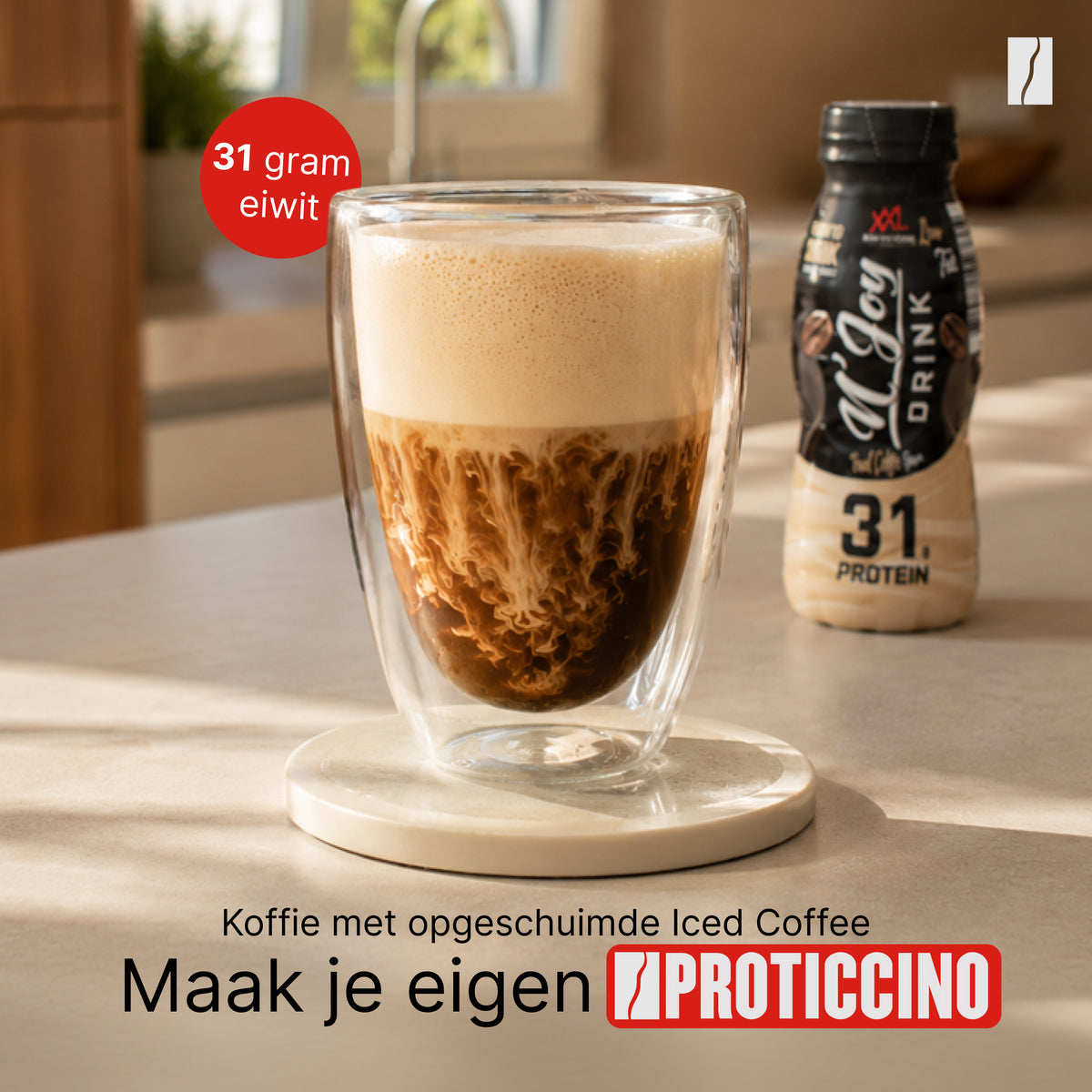 Proticcino - Melkopschuimer + 6-pack